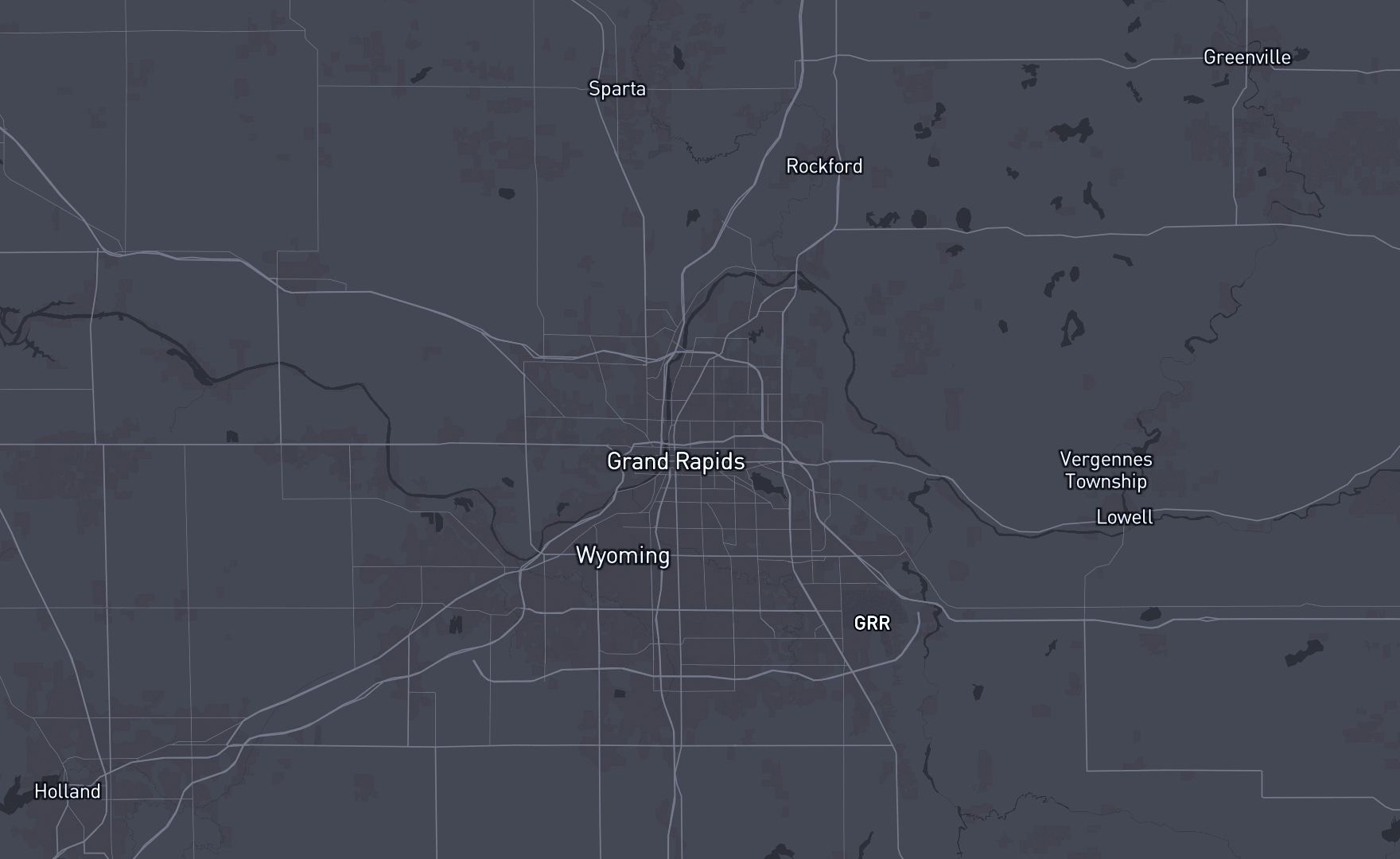 Map of the Grand Rapids area showing Men & Women
